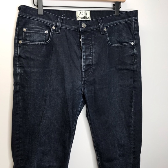 Acne Studios Town Twilight men’s skinny jeans dark wash button fly - Picture 5 of 11